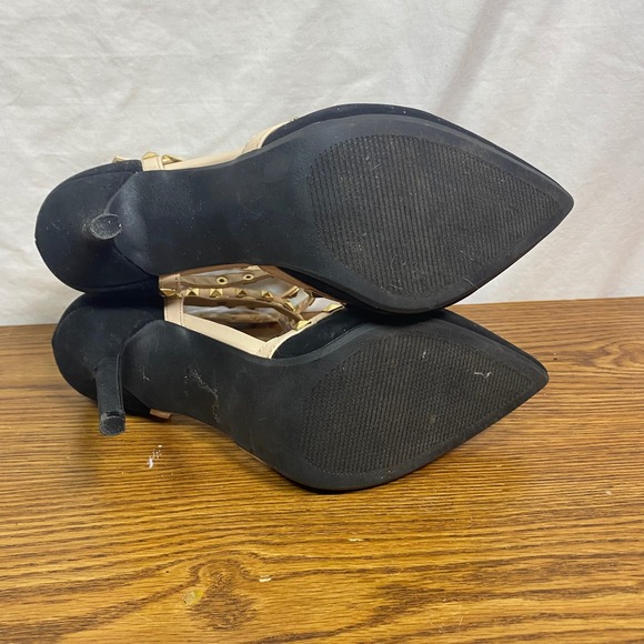 Studded T-Strap Heels Pointed Toe Stiletto Party Shoes Wild Diva Size 8.5 - Picture 5 of 6
